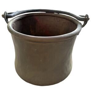 Antique Copper Boiler Kettle Candy Cauldron 19th century Dovetail Seam